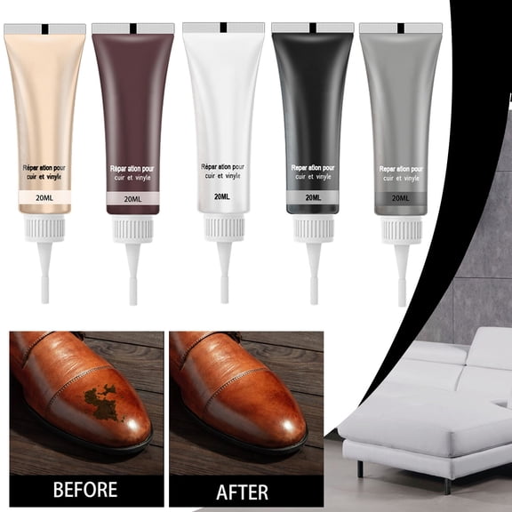 Leather Repair Kit, Leather Filler Cream for Scratches and Cracks, Restoration Compound for Car Seats, Furniture, Jackets and Auto Upholstery