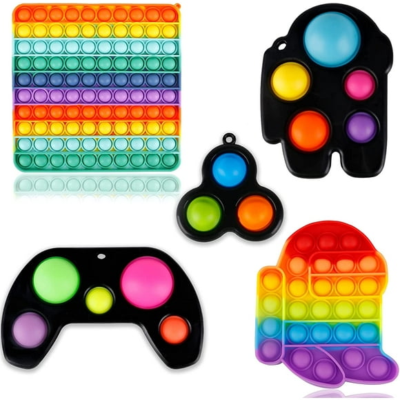 Large Big Pop Popper its Simple Bubble CPDD Sensory Toy Pack, Popping It's Package Kit Push Popits Figetget Popitsfidgets Set, Giant Huge 100 Rainbow Game Controller Stress Anxiety Relief