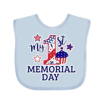 Inktastic My 1st Memorial Day with Cupcake and Stars Boys or Girls Baby Bib