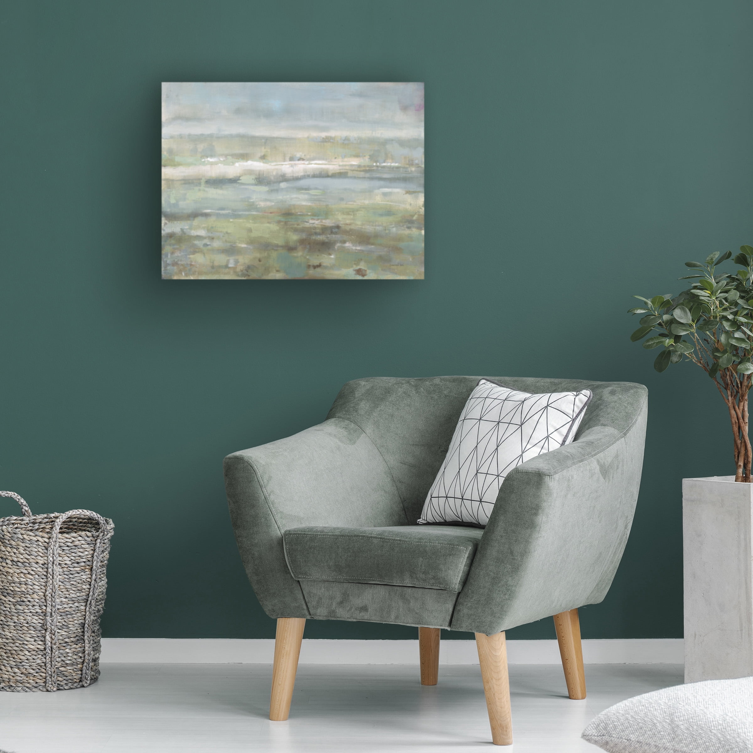 Danhui Nai 'Gray Blue Field' Canvas Art