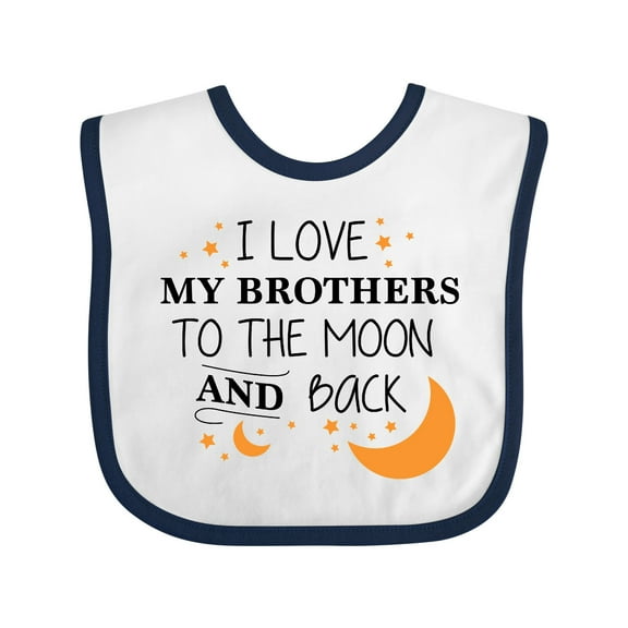 Inktastic I Love My Brothers to the Moon and Back Boys or Girls Baby Bib