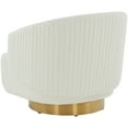thumbnail image 2 of SAFAVIEH Couture Pollyanne Modern Boucle Solid Swivel Accent Chair, Ivory/Gold, 2 of 5