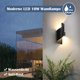 thumbnail image 5 of Aplique de pared 10W blanco cálido, lámpara de pared moderna interior/exterior, iluminación de pared LED, 3000K aplique de pared exterior IP65 para jardín, sala de estar, baño, dormitorio, negro JFHHH pequeña, 5 of 5