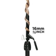 StyleCraft Stay-Temp Black Gold 5/8 Inch Professional Hair Curling Iron for All Hair Types, Adjustable Temperature, Black
