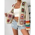 thumbnail image 3 of Colorful Pullover Sweaters Jacket Handmade Crochet Knitted Cardigan Sweater For Women Long Sleeved Top Spring Autumn Boho Pull, 3 of 6