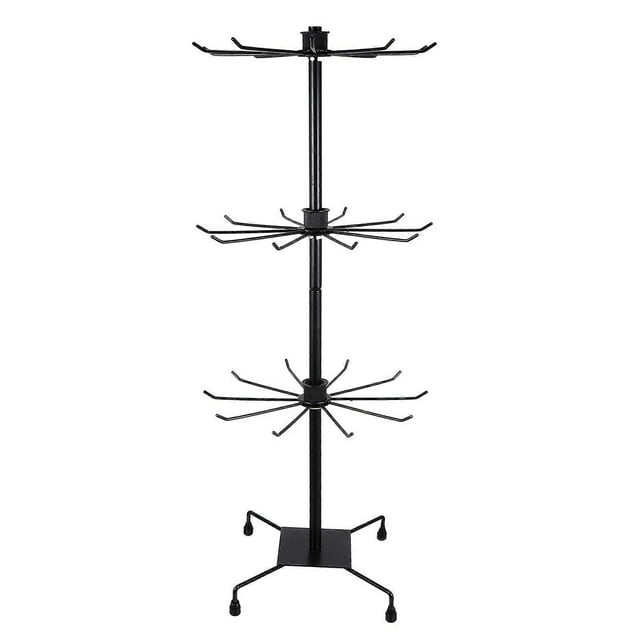 1Pc Metal Hat Display Stand Rotating 3-Tier Storage Rack Headwear Rack