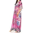 thumbnail image 4 of Sakkas Georgettina Flowy Rhinestone V Neck Long Caftan Dress / Cover Up - 444 - One Size, 4 of 5