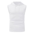 thumbnail image 4 of Qiylii Men's Shorts Set Solid Color Sleeveless Hooded Tank Tops + Drawstring High Waist Stretch Shorts, 4 of 8