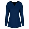 thumbnail image 6 of Aboser Womens Long Sleeve Tight Shirts with Built in Bras Soft Notch V Neck Tops Slim Fit Basic Tees Solid Color Layering Shirt Comfy Casual Tshirts, 6 of 9