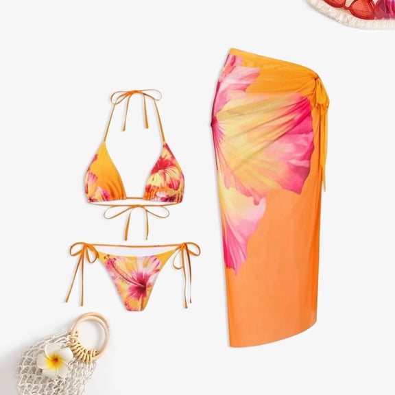 HUAXUN Plus Size Tankini Swimwear Cute Tankini Womens Swimsuit Cover Up Tummy Control Bathing Suit Top 3 Piece Swimsuit Tummy Control Bathing Suit