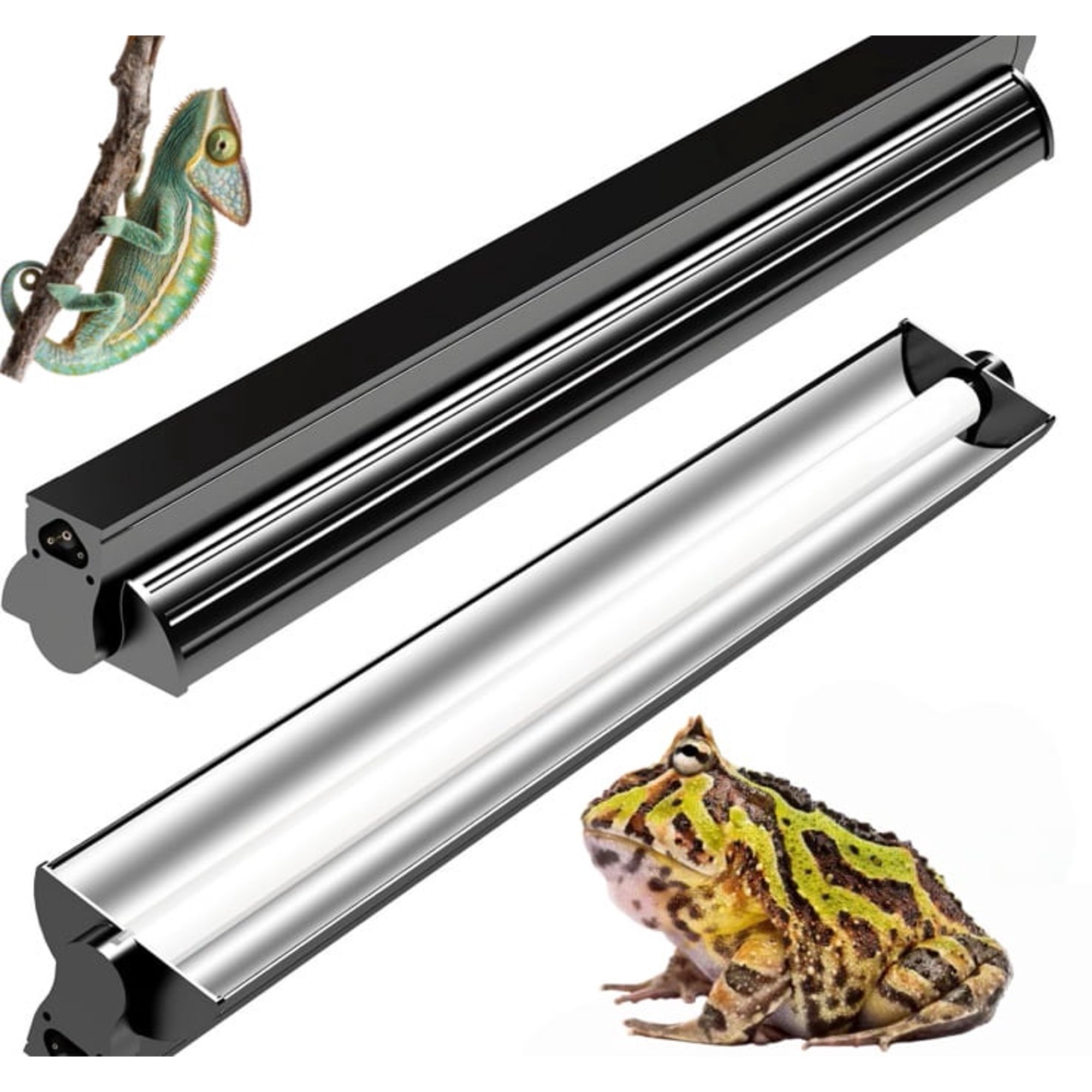 UVB Light for Reptiles T5 HO 5.0 8W 12 Inch, Linear Reptile UVB Light Fixture with Bulb, UVA UVB Lamp for Chameleon Gecko Iguana Frog Anole, Tropical Tank