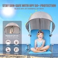thumbnail image 6 of XL Universal Chair Canopy Umbrella, UPF 50+ Foldable Sun Shade Attachment with Adjustable Clamp, Fits Most Brands’ Beach, Camping, Lawn, Tanning, Zero Gravity, Lounge & Fishing Chairs, 6 of 12