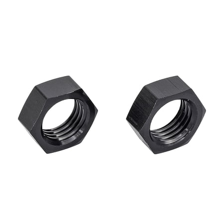JEGS 110291 AN Bulkhead Adapter Nuts -4 AN Aluminum Black Anodized Finish Set of
