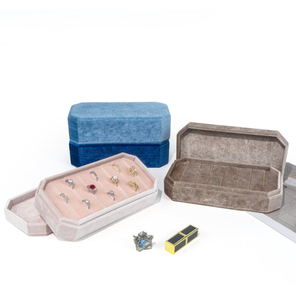 Portable Jewelry Box Velvets Jewelry Storage Case Elegant Jewelry Organizer Velvets Material for Storage and Display
