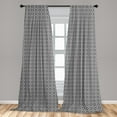 thumbnail image 5 of Ambesonne Vintage Curtains, Greyscale Circular Motif, Pair of 28"x95", Dimgray and Pale Taupe, 5 of 5