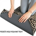 thumbnail image 3 of Black and Tan Leopard Print Hot Yoga Mat Towel Non Slip for Hot Yoga - Quick-Drying Yoga Mat Cover with 4 Corner Pockets with Travel Bag - Hot Yoga Towel Non Slip Grip Moisture Wicking Sweat 70"x26", 3 of 6
