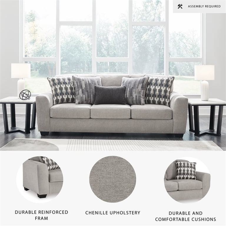 FLANNEL SOFA グレー Signature Design by Ashley Avenal Park Flannel Sofa - Walmart.com