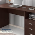 thumbnail image 6 of Techni Mobili Classy Computer Desk with 3 Drawers in Espresso, 6 of 12