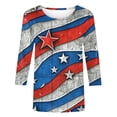 thumbnail image 5 of Gamivast 4th of July Shirt 3/4 Sleeve Shirts For Women Loose Fit Crewneck Dressy Casual Tops Lightweight Solid Color Comfy Cute T Shirts Casual Tops XXXL History of Purchases, 5 of 5