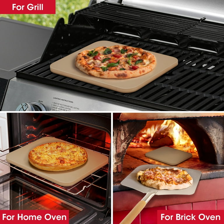 COYMOS Pizza Stone Heavy Duty Ceramic Baking Stone for use in Oven & Gril -  Thermal Shock Resistant, Ideal for Baking Pizza, Bread, Cookies