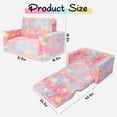 thumbnail image 6 of Kids Couch Toddler Chair Folding, Soft Couch 2 in 1 Kids Sofa Glow in The Dark Couch, Gifts Sleeper for Girls Boys - Pink Unicorn, 6 of 7