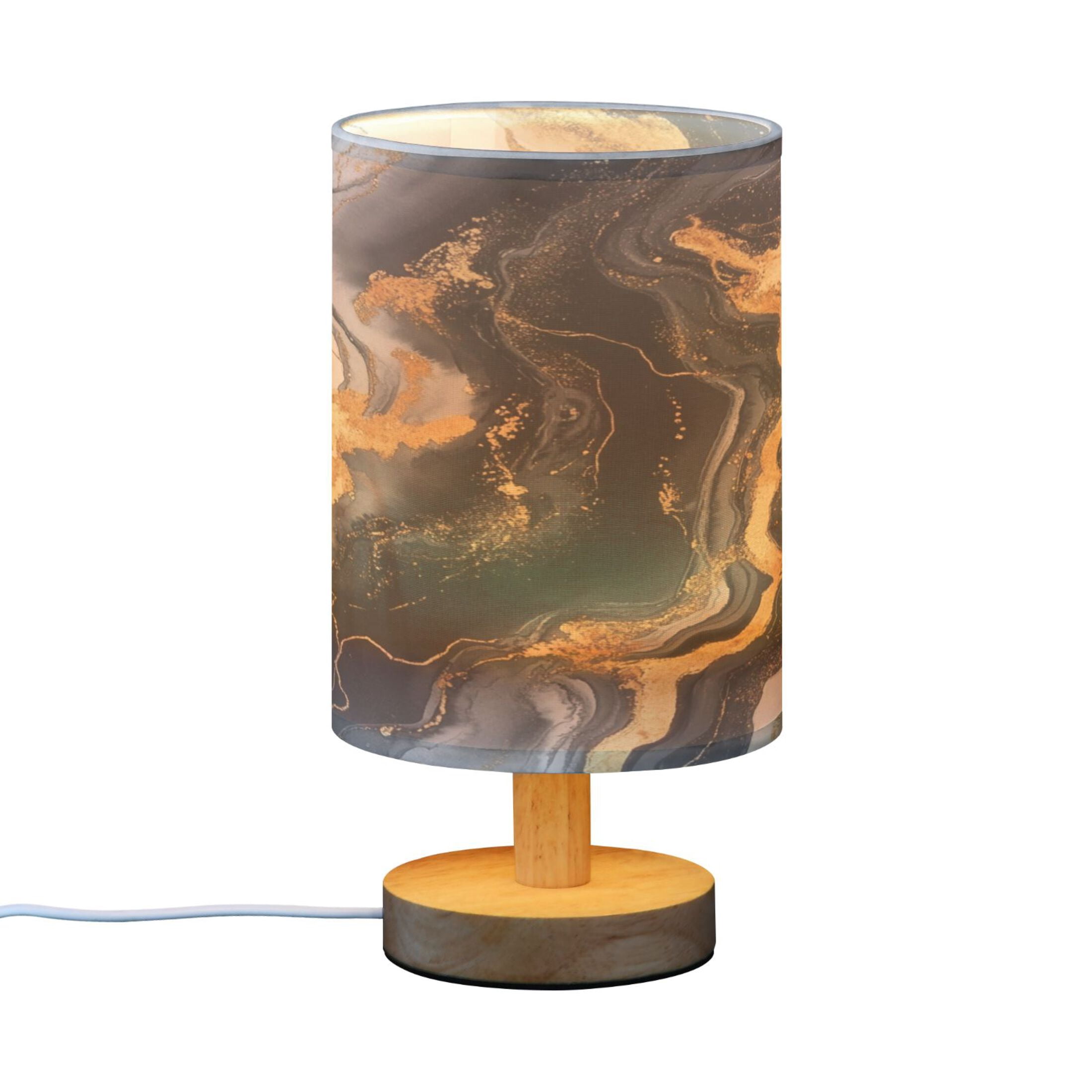 Desk Lamp Bedside Lamp 5.12x9.7In LED Lamp With USB Charging Interface For Bedroom Living Room Office Study Stylish Decoration Black Marble