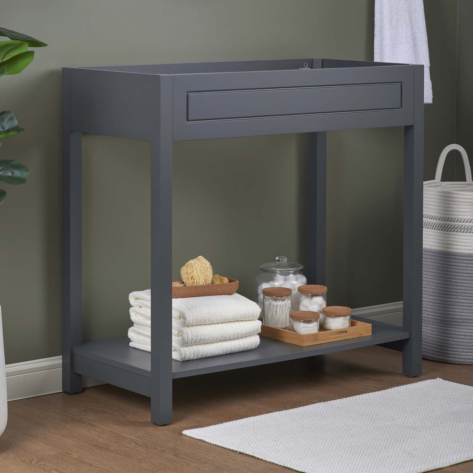 Modway Altura 36" Bathroom Vanity Cabinet (Sink Basin Not Included) in Gray