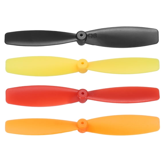 Uxcell 4 Set 55mm/2 Inch Propeller RC Propellers 2-Vane Blades Props for Lightweight Drones Motor Special Prop Accessories, Black/Red/Yellow/Orange