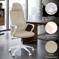 thumbnail image 3 of MAGMALIFE Silla de Oficina Fokus Ergonómica con Cabecera, Reclinación Ajustable, Malla Transpirable, Asiento de Alta Densidad, Ruedas 360° Antirrayas y Altura Regulable, Soporta 150 kg Beige, 3 of 8