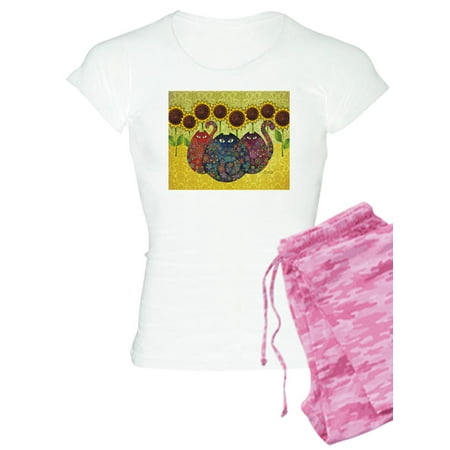 

CafePress - Cats And Sunflowers Pajamas - Women s Light Pajamas