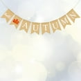thumbnail image 3 of HEMOTON Thanksgiving Party Banner with Maple Leaves Printed on Premium White Linen Swallowtail Shape 70 Characters, 3 of 8