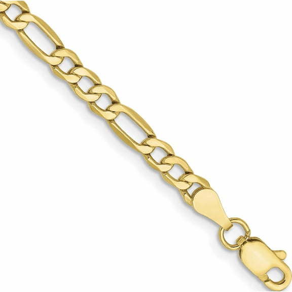 10K Yellow Gold 3.5mm Semi-Solid Figaro Chain (7 X 3.5) 10bc93-7