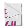 thumbnail image 2 of Live Laugh Love Soft Flannel Fleece Throw Blanket, Happy Life Message Calligraphy in Vibrant Tones Inspirational Theme, Cozy Plush for Indoor and Outdoor Use, 50" x 60", Fuchsia White, by Ambesonne, 2 of 5