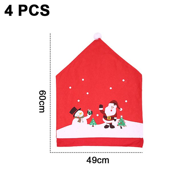Funda para silla con gorro de Papá Noel, para cocina, comedor, sillas, Navidad, fiesta, decoraciones festivas, regalos
