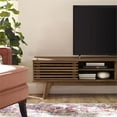 thumbnail image 6 of Allora Mid-Century Wood TV Stand for TVs up to 70" with 4 Cubbies in Walnut, 6 of 7