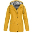thumbnail image 5 of Casual Utility Raincoat with Large Flap Pockets and Striped Lining Highlighting Solid Color Design and Loose Fit Cut Yellow XXXXL, 5 of 5