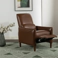 thumbnail image 3 of GDF Studio Fatigue-Reliever Recliner Chair with Rubber Wood Legs & Adjustable Footrest, Cognac, 3 of 13