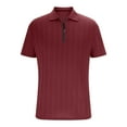 thumbnail image 3 of Chiccall Mens Textured Zip-up Shirts Casual Short Sleeve Solid Summer Tops Wine, 3 of 5