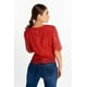 thumbnail image 3 of Blusa Con Textura De Encaje Roja Mundo Terra 026175, 3 of 3