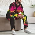 thumbnail image 7 of Lsque Flamingo And Palm Trees At Sunset Pattern Long Sleeve Pajama Set for Men - Soft 2-Piece Sleepwear and Loungewear Set with Pockets, Comfy Nightwear-Medium, 7 of 7