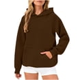 thumbnail image 1 of Timegard Sweatshirts for Women Drop Shoulder Hoodies Pullover Fall Winter Casual Solid Color Tops, 1 of 9