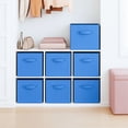 thumbnail image 6 of YOYTOO 2 Pack Cube Storage Bins with Handle, 11" Foldable Fabric Cube Organizer Baskets for Shelves and Cubby Organizers, Royal Blue, 6 of 11