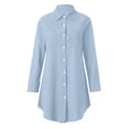 thumbnail image 4 of Camisa vaquera con flecos a la moda para mujer, chaqueta vaquera de manga larga con solapa de un solo pecho Pompotops  qwe17273, 4 of 8