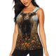 thumbnail image 1 of Balery Grassland Sunflower Cow Camiseta sin mangas estampada ligera para mujer, tops de entrenamiento sin mangas, camisetas de yoga transpirables de secado rápido.-Small, 1 of 6