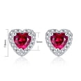 thumbnail image 4 of 4.03 Carat TCW Heart Cut Gemstone Created Ruby 925 Sterling Silver Necklace Pendant and Earrings 3 Pieces Jewelry Set, 4 of 9