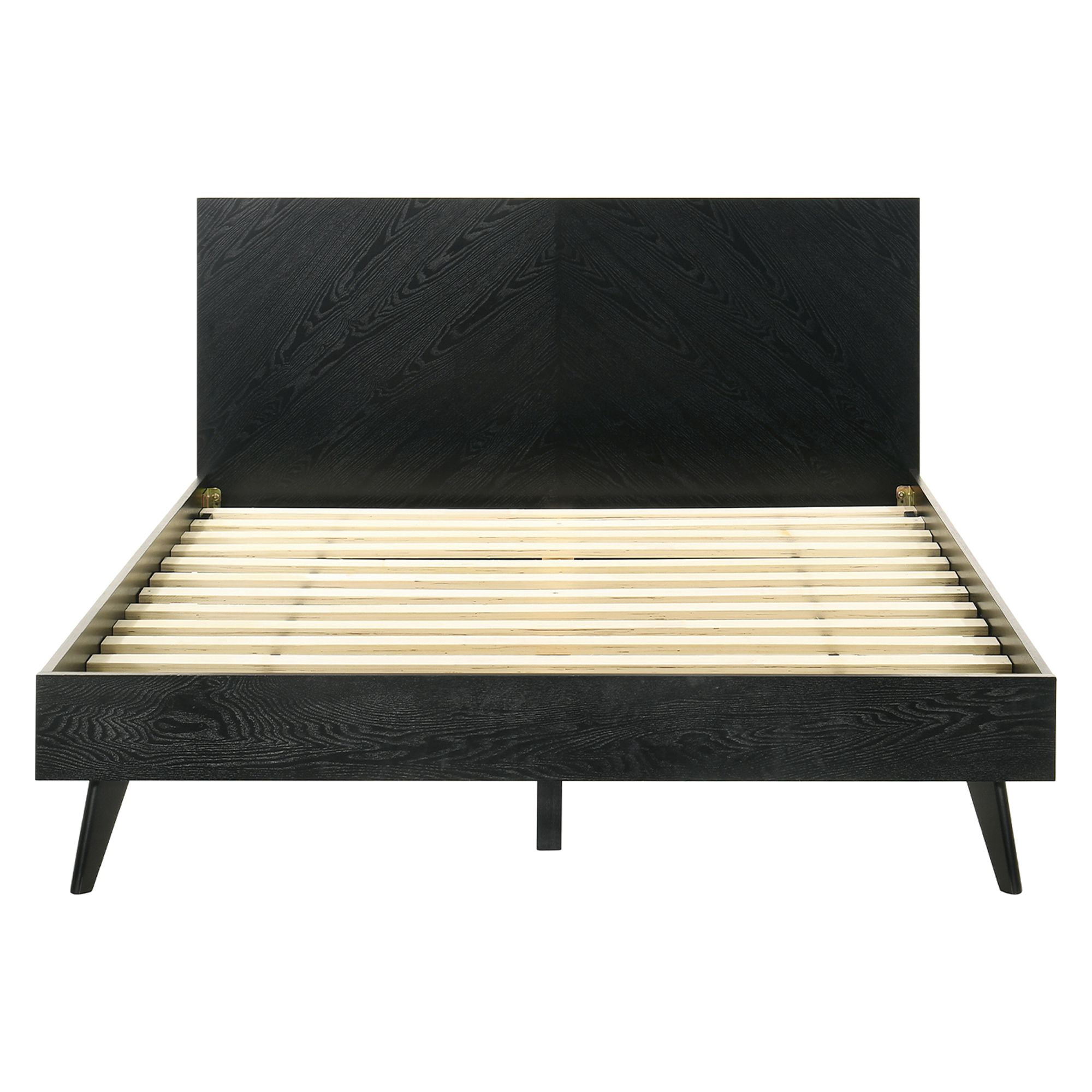 Petra Queen 3 Piece Wood Bedroom Set in Black Finish