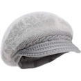 thumbnail image 3 of YooGuoGuo Winter Knit Hats with Visor for Women Warm Knitted Slouchy Wool Hats Thick Newsboy Beanie Hat Brim Cap, 3 of 7