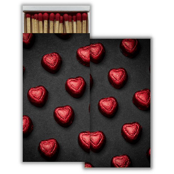 Candy Hearts Decorative Matchboxes with Wooden Matches | One Box