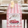 thumbnail image 3 of Table Runners 72 Inches Long Dress Scarves, Pink Valentine's Day Farmhouse Kitchen Table Runner, Coffee Tablerunners, Floral Love Heart Truck Romantic 18x72 Inch, 3 of 9