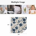 thumbnail image 5 of Navy Blue Beige Floral Cloth Napkins, Vintage Farmhouse Floral Leaves Washable and Reusable Dinner Napkins Set of 6, Table Napkin for Kitchen Party Birthday Wedding Hotel Housewarming 20"x20", 5 of 9